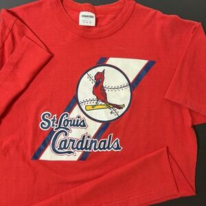 Vintage St Louis Cardinals MLB Starter Single Stitch Graphic Tshirt Size XL‎ Red